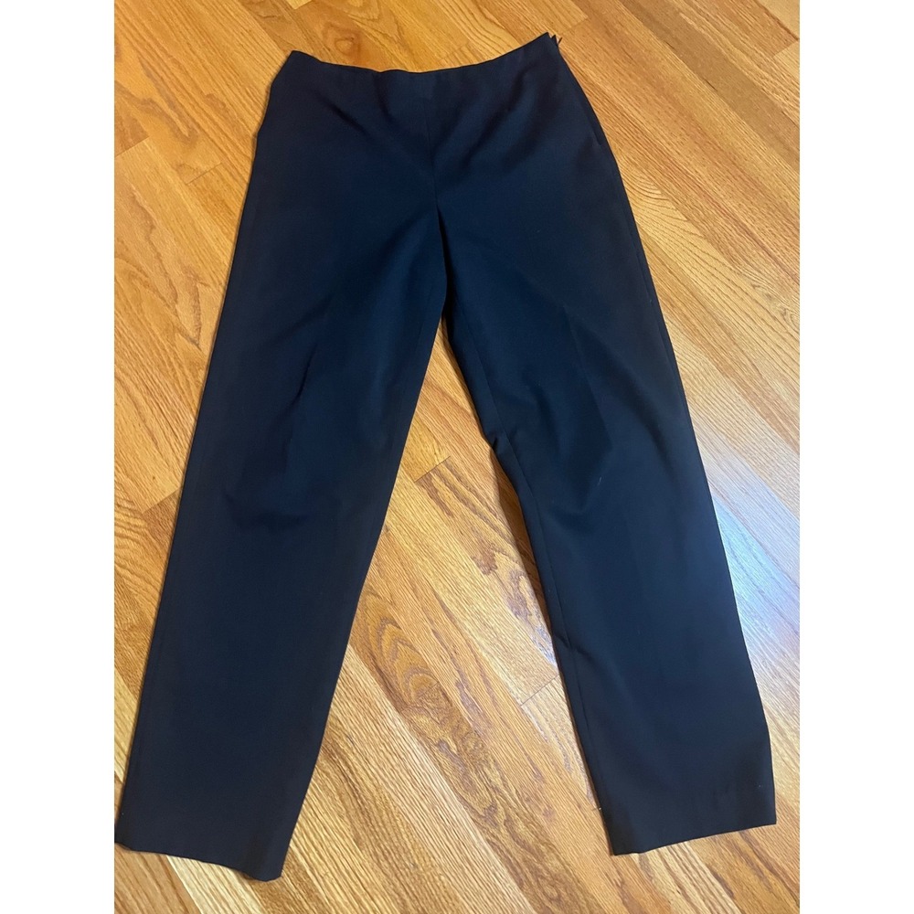 Talbots Stretch Black Dress Pants Career Business Trousers side zip 10